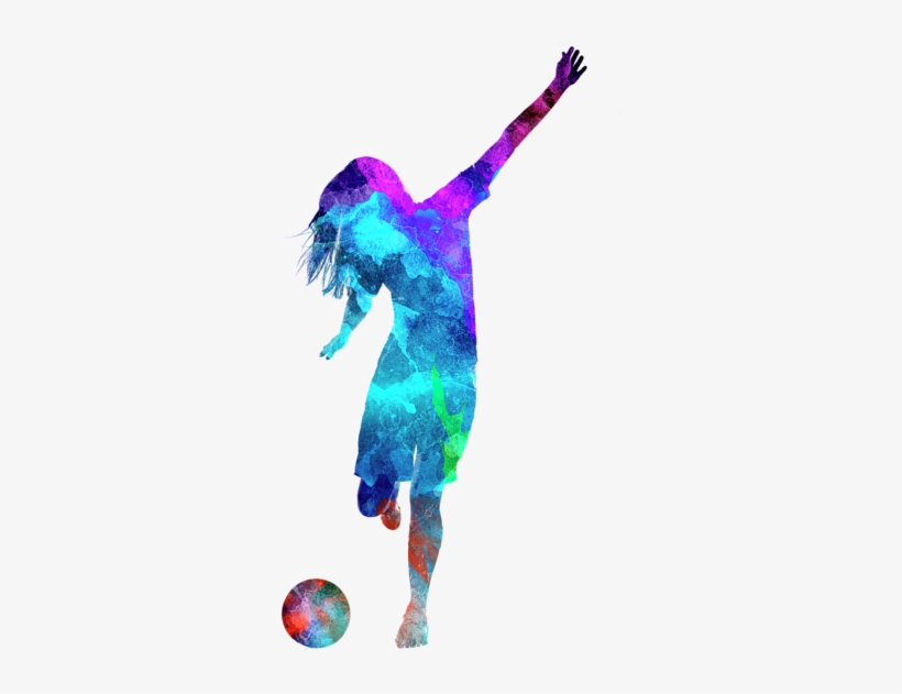 Bleed Area May Not Be Visible - Woman Soccer Player 05 In Watercolor, transparent png