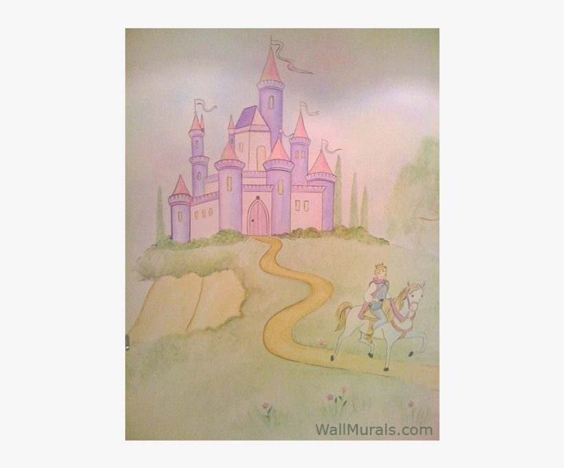 Castle Mural With Prince On Horse - Horse, transparent png