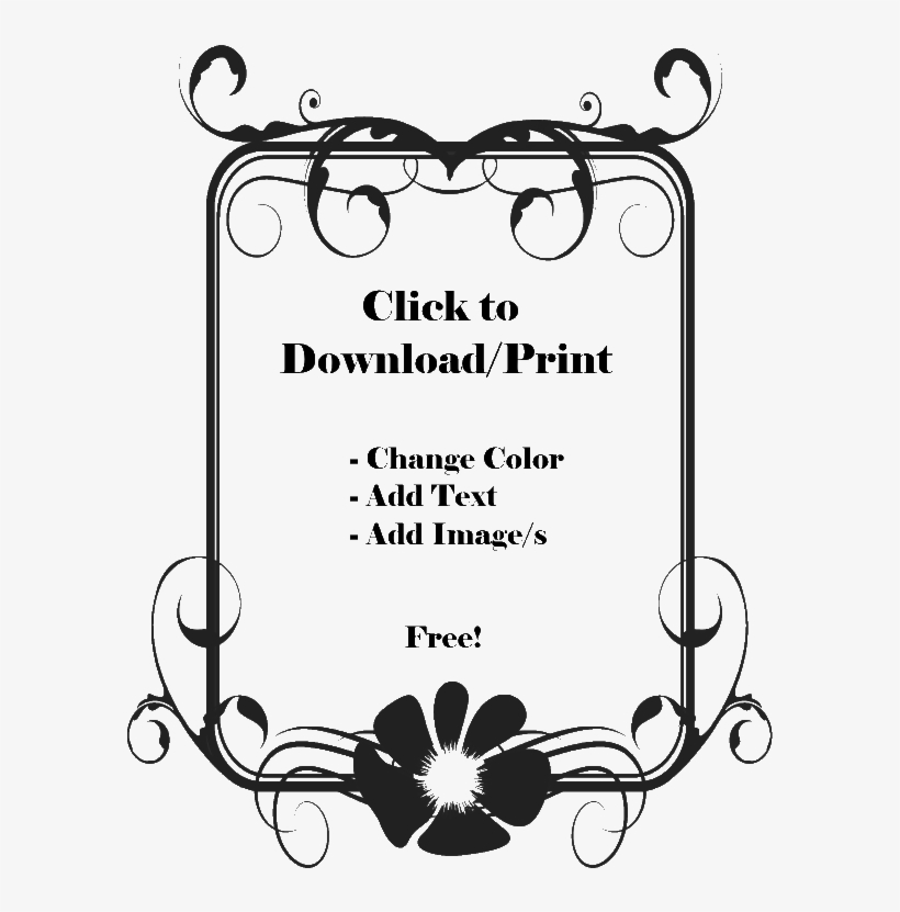 Flower Page Border - Heavy Border Designs Black And White, transparent png