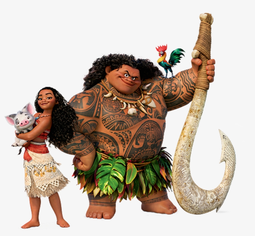Moana Promo 4 - Moana Maui Pua And Hei Hei, transparent png