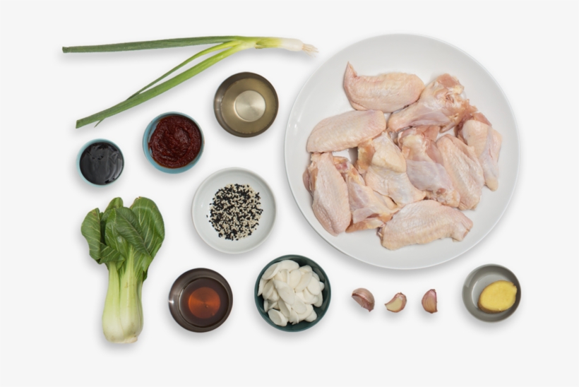 Spicy Korean Chicken Wings With Rice Cakes & Baby Bok - Recipe, transparent png