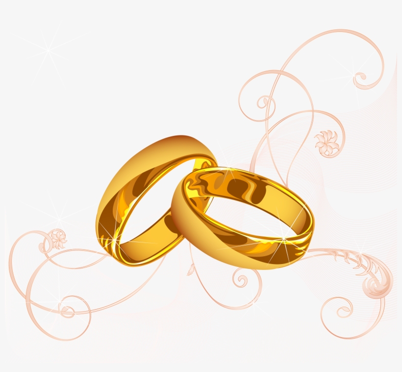Invitation Gold And Line Pattern Transprent Png - Marriage Wedding Gold Ring, transparent png