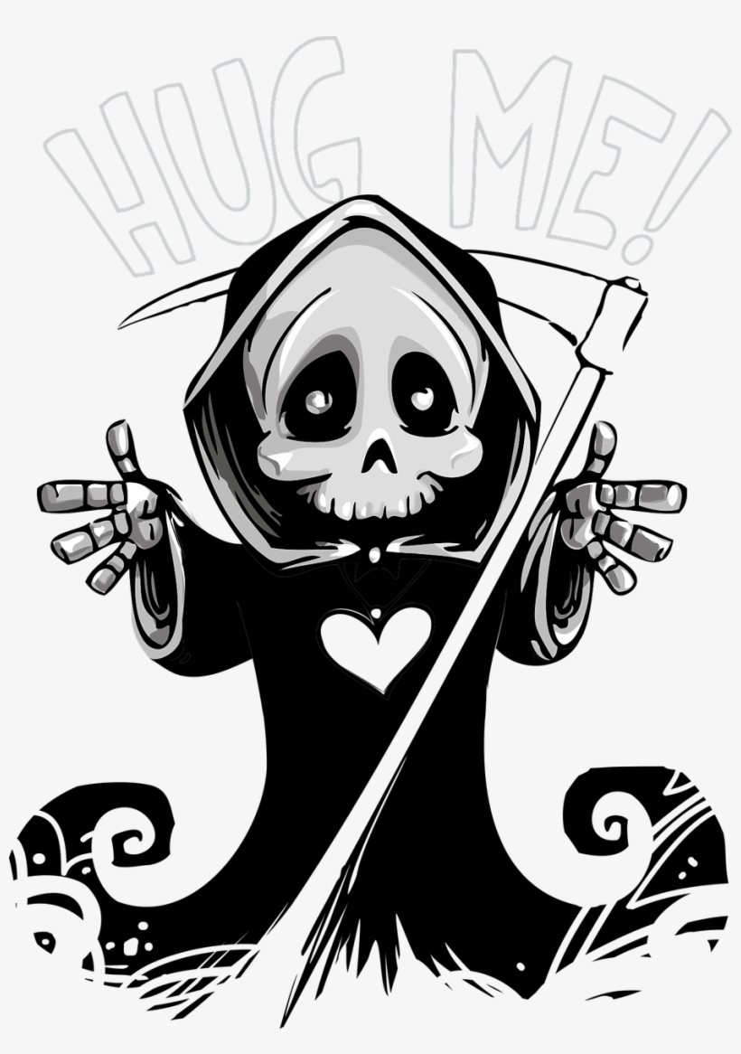 Picture Black And White Download Free Image On Pixabay - Cute Grim Reaper Png, transparent png