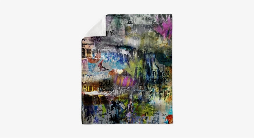 Grungy Style Torn Poster Background Plush Blanket • - Rebel Walls Street Art Mural, transparent png