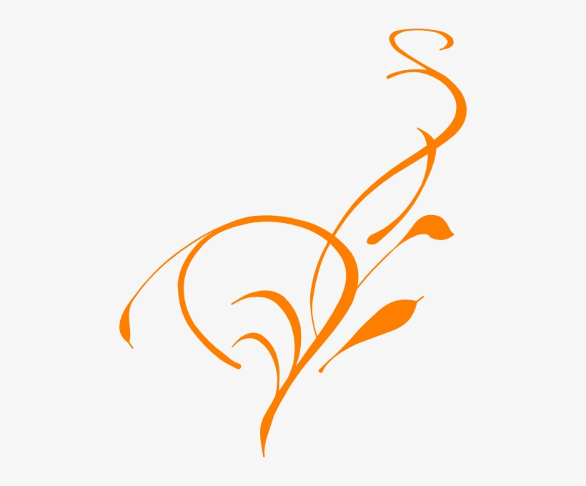 Orange Flower Clipart Floral Border - Vine Clip Art, transparent png