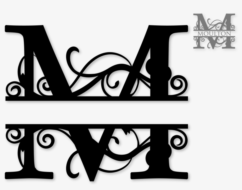 M Split Monogram Sds M Split Monogram [] - Split Letter Monogram M ...