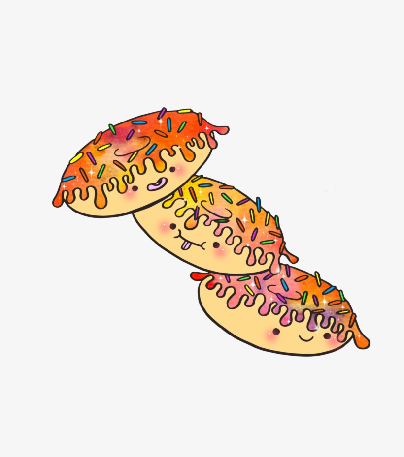 Donuts Cute Watercolor Illustration Kawaii Kawaii Shit, transparent png