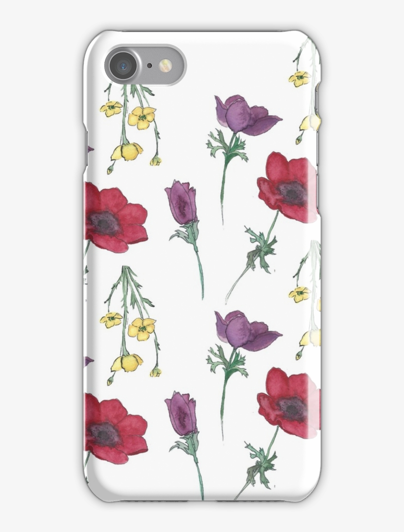 Watercolor Flower Pattern Iphone 7 Snap Case - Mobile Phone Case, transparent png