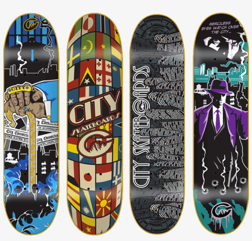 City Skateboards Deck Graphics From Left To Right - All City Skateboard Graphics, transparent png