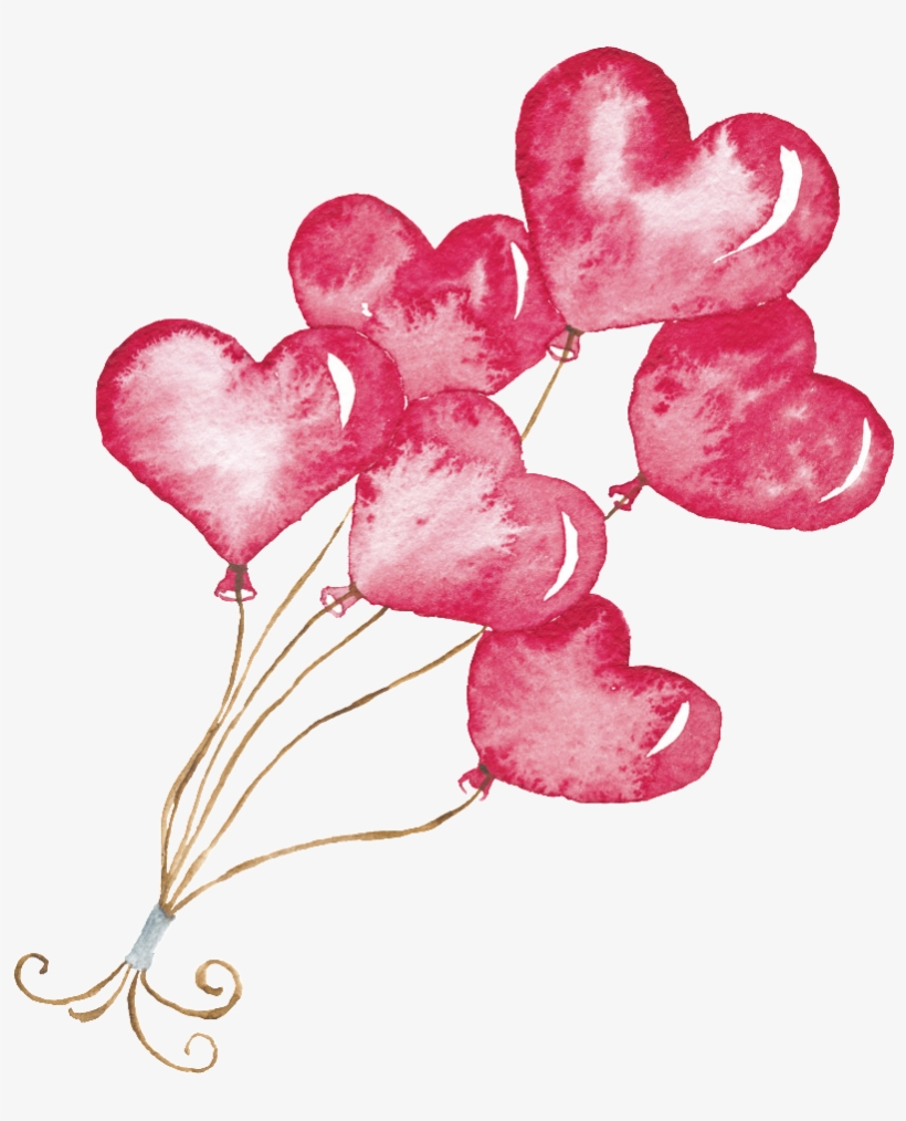 Adorno De Png Transparente Con Amor Globo - Happy Valentines Day Watercolor, transparent png