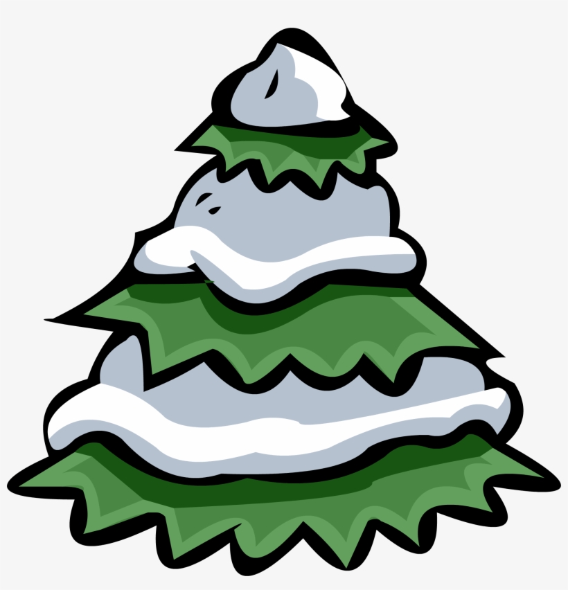 Snowy Tree - Png - Club Penguin Pine Tree, transparent png