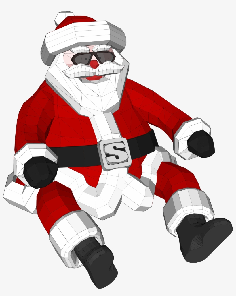 This Free Icons Png Design Of 3d Polygonal Santa Claus, transparent png