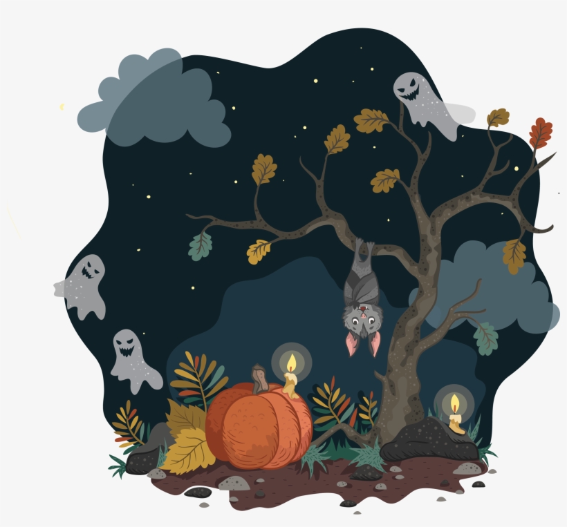 Autumn Forest - Vector Illustration, transparent png