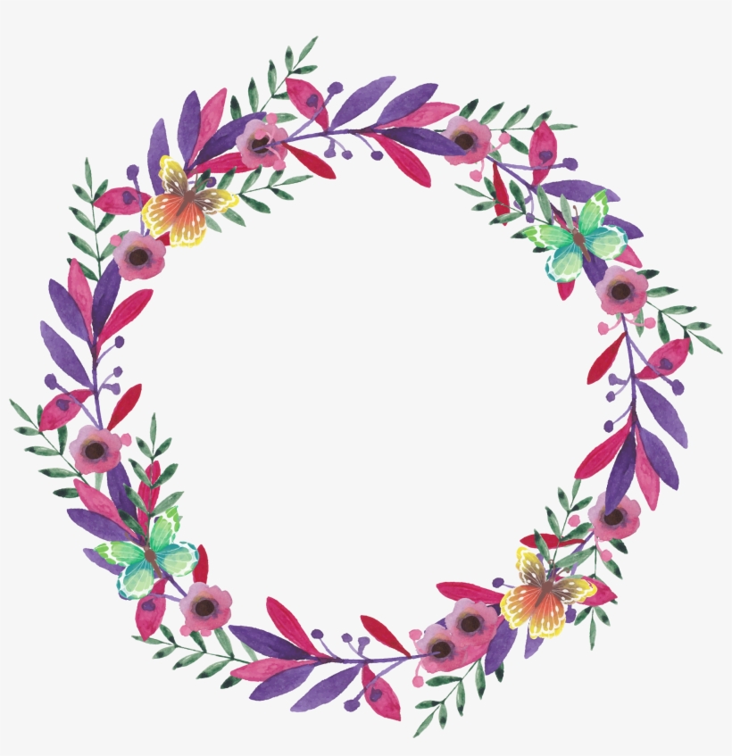 Flower Watercolor Painting Wreath - Wreath, transparent png