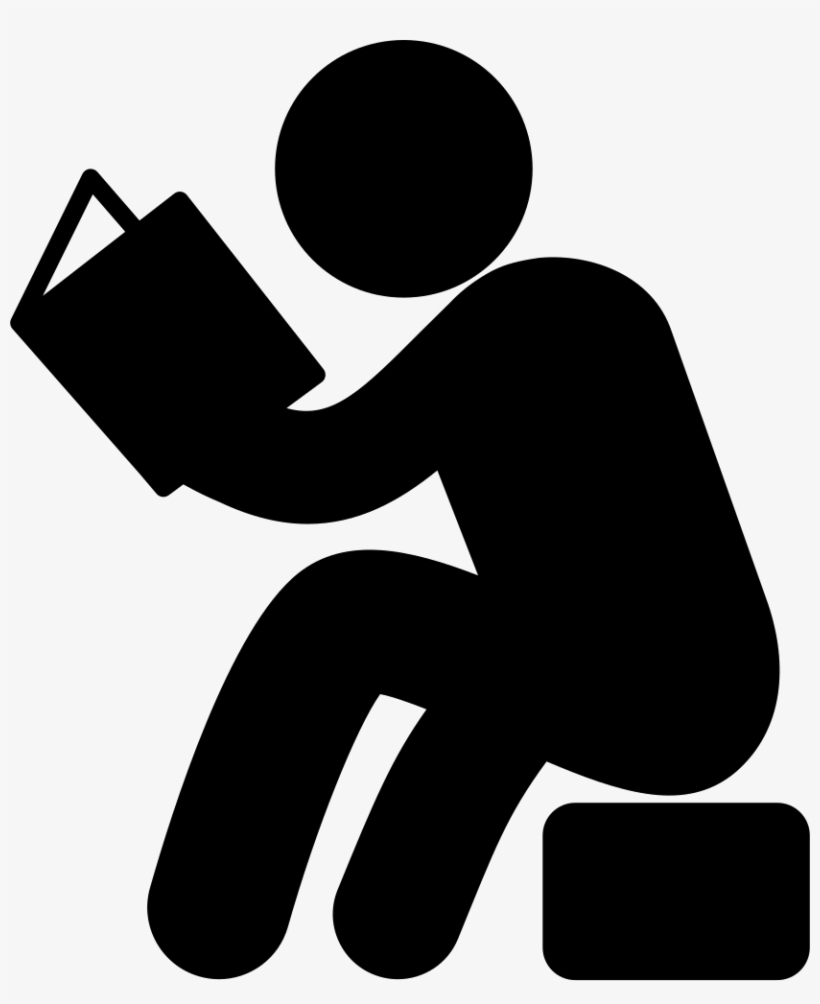 Man Sitting And Reading Book Comments - Reading Book Icon Png, transparent png