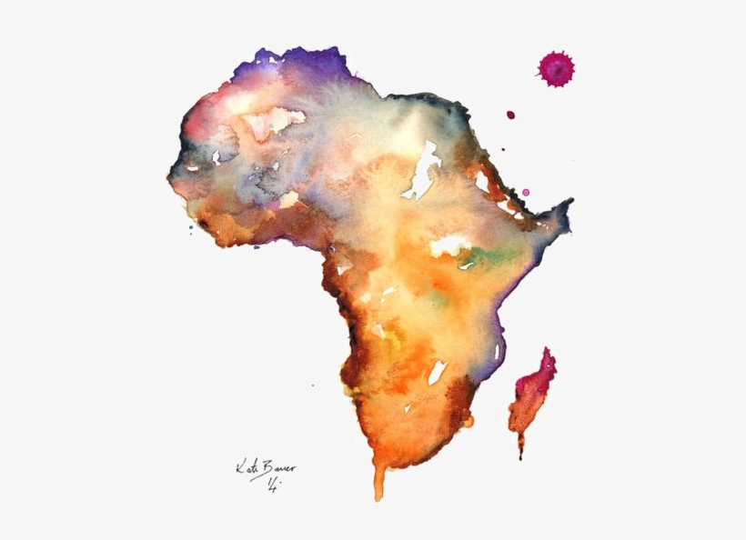 Continent Of Africa Png - African Watercolor Map, transparent png