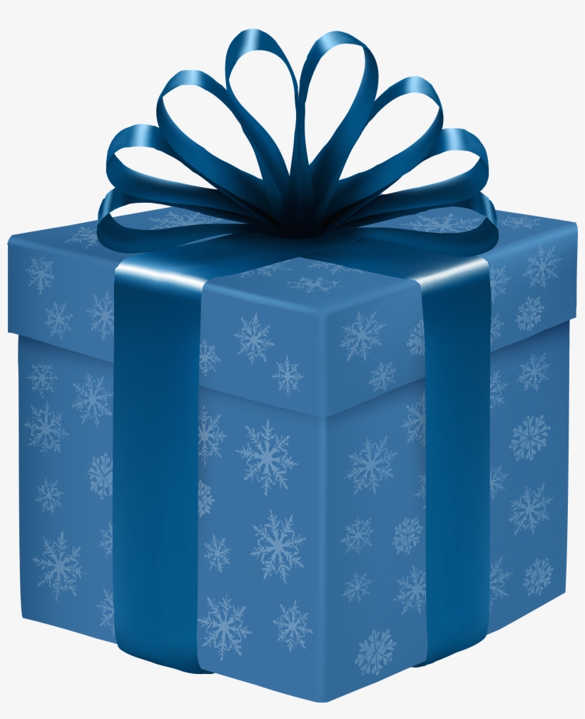 Blue Gift Box With Snowflakes Png Clipart - Caudalie Vinosource Grape Water, transparent png