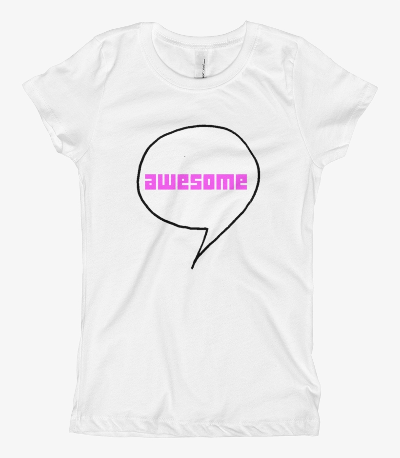 Awesome Text Bubble Girl's T-shirt - Active Shirt, transparent png