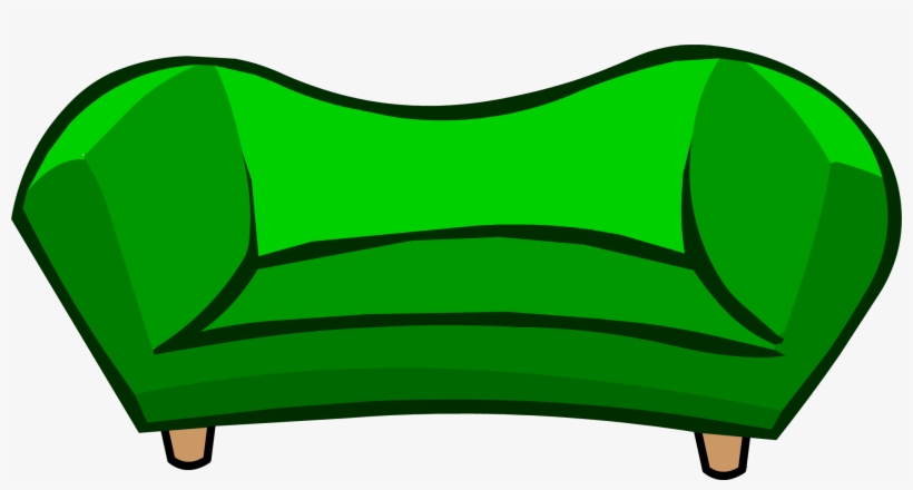 Image - Green Couch - Png - Club Penguin Wiki - The - Club Penguin Green Couch, transparent png