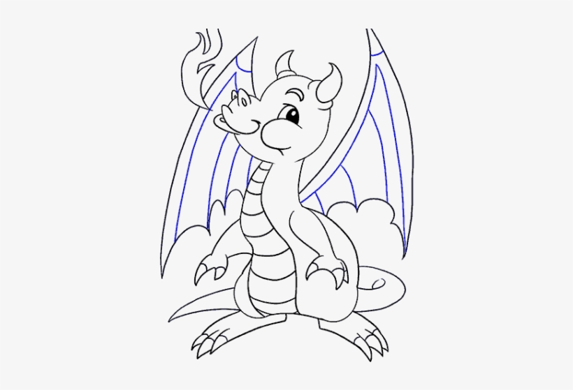 Drawn Wings Dragon - Drawing, transparent png
