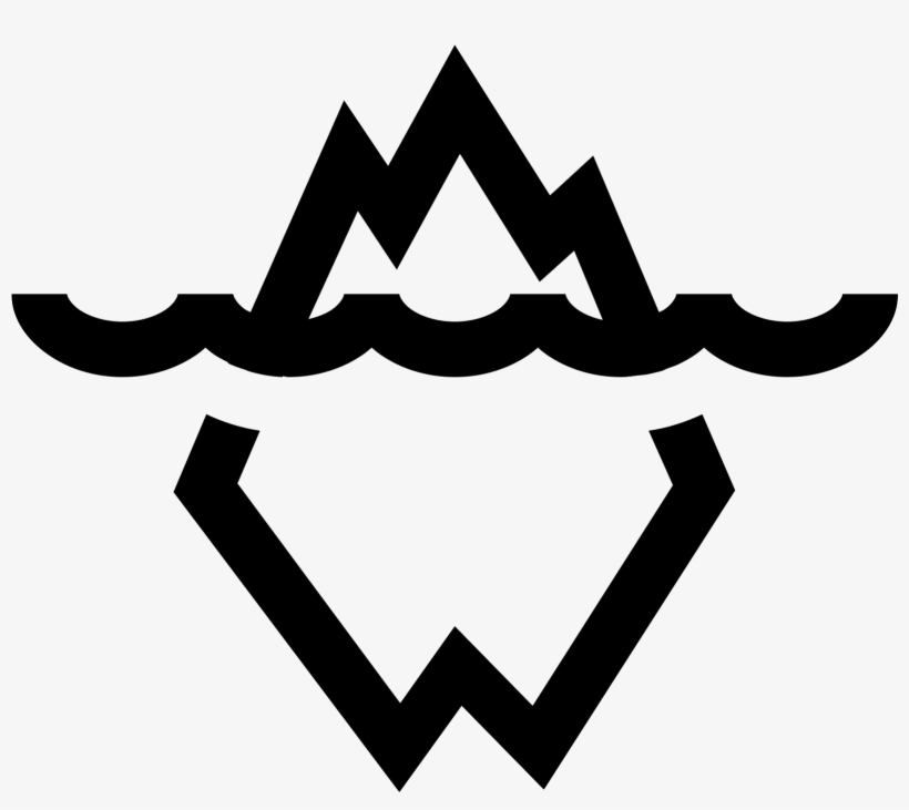 There Is A Wavy Line In The Middle Of This Object - Svg Iceberg Icon, transparent png