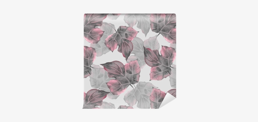 Seamless Background With Watercolor Leaves Wallpaper - Illustration, transparent png