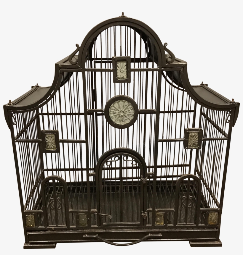 Victorian Wrought Iron Bird Cage - Birdcage, transparent png