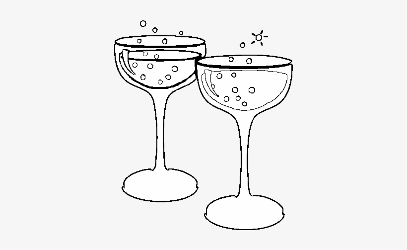 Champagne Glasses Coloring Page