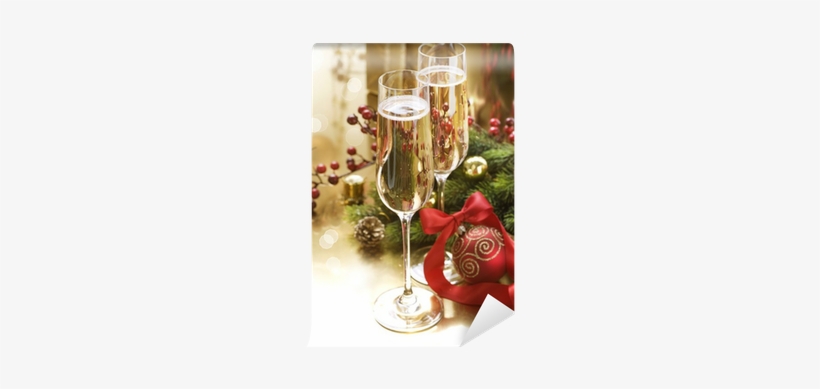 Two Champagne Glasses Wall Mural • Pixers® • We Live - New Year, transparent png