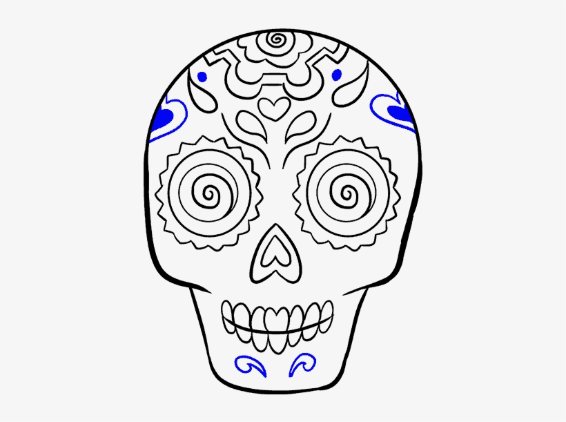 How To Draw A Sugar Skull - Drawing, transparent png