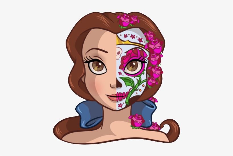 Belle From Beauty & The Beast - Sugar Skull Disney Princess, transparent png