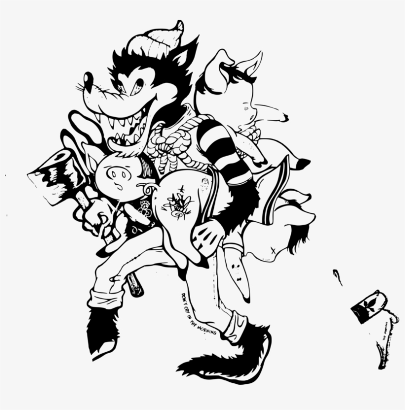 Big Bad Wolf Street Art Gray Wolf Drawing - Png Street Art, transparent png