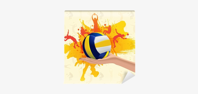 Abstract Grungy Background With Volleyball Wall Mural - Volleyball Posters, transparent png