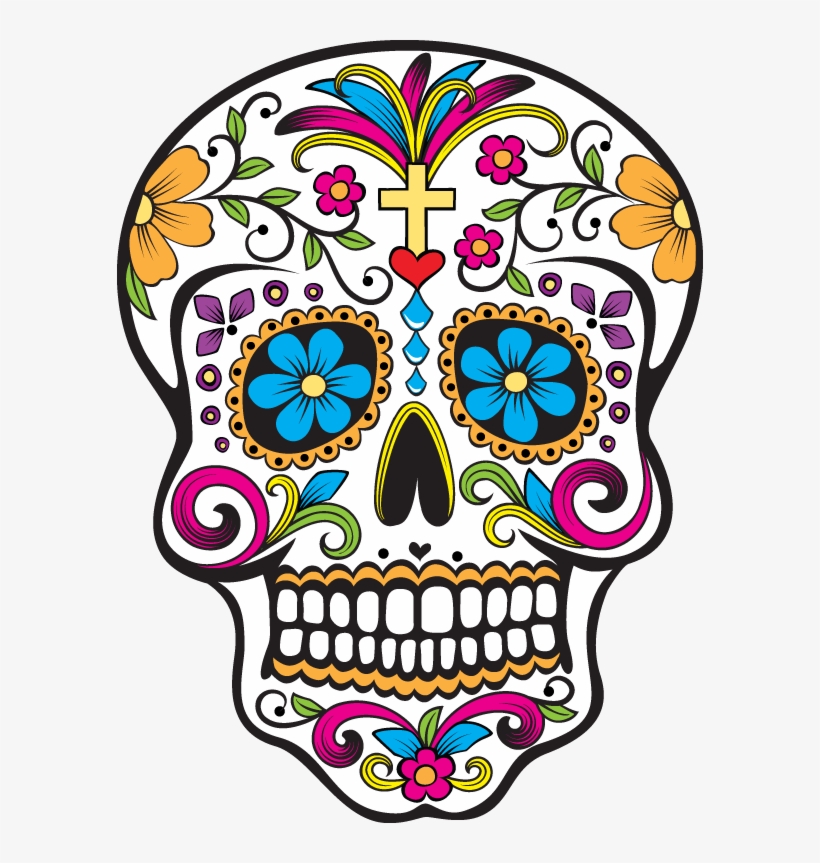 Sugar Skull Illustration - Calavera Dia De Muertos, transparent png