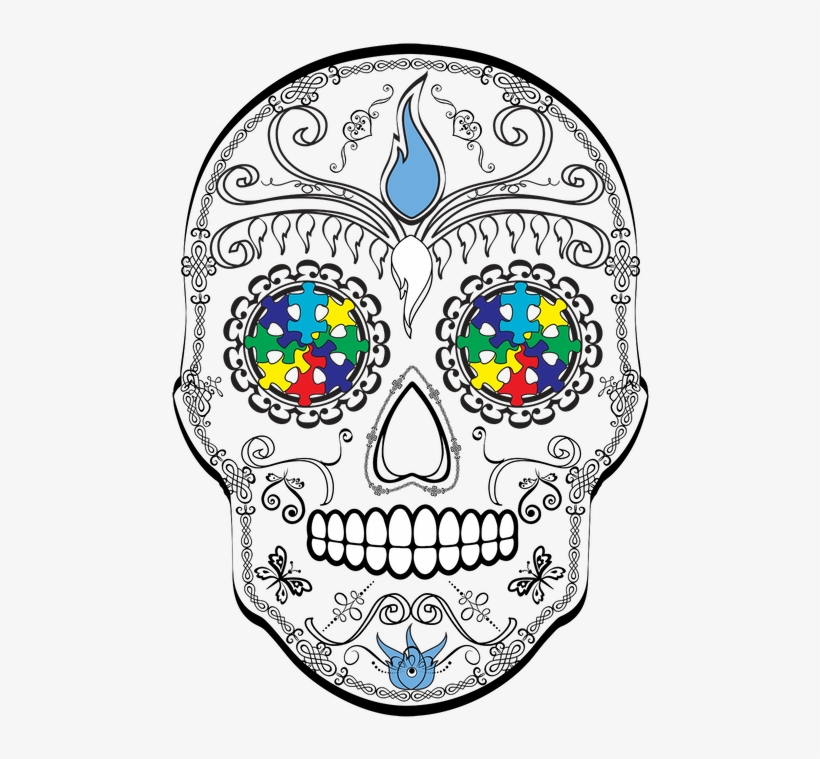 Grey Zip Up, Unisex, Back Design Only - Breast Cancer Sugar Skull, transparent png