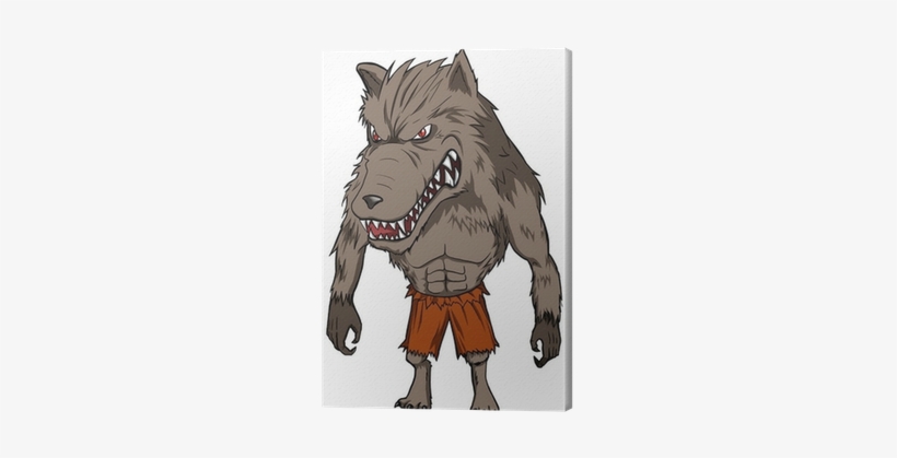 Cartoon Illustration Of A Werewolf Canvas Print • Pixers® - Hombre Lobo Garras Dibujo, transparent png