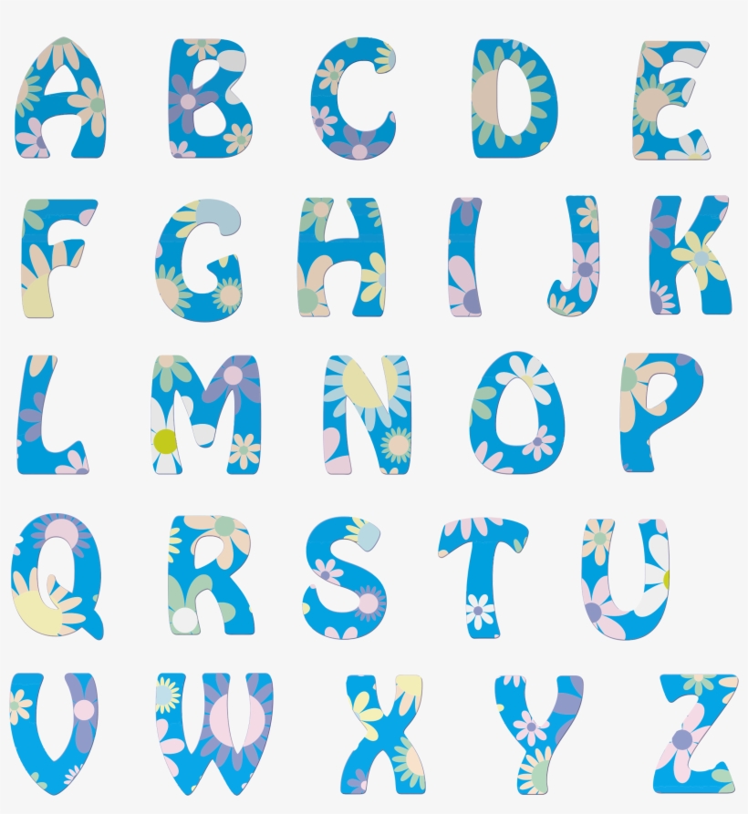 Floral Alphabet Clip - Alphabet Png, transparent png