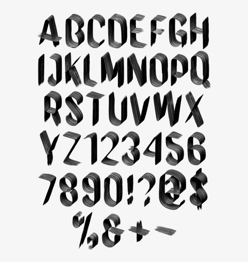 Graceful Black And White Font - Transparent Black Presentation Alphabet Png, transparent png