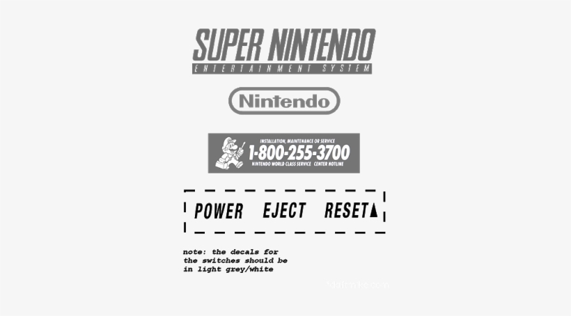 European Snes Decals North American Snes Decals - Mi Box Mdz-16-ab