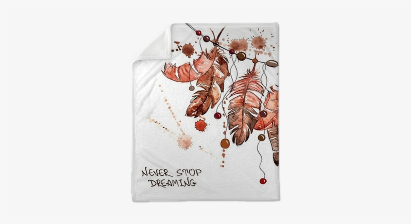 Watercolor Hanging Bird Feathers Plush Blanket • Pixers® - Samsung Galaxy S6 Hardcase Hülle - Never Stop Dreaming,, transparent png