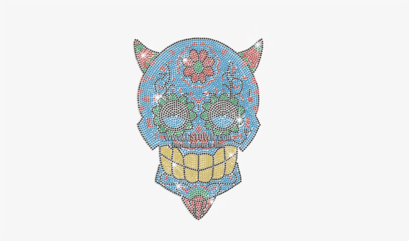 Hot Sugar Skull Iron On Rhinestone Transfer - Illustration, transparent png