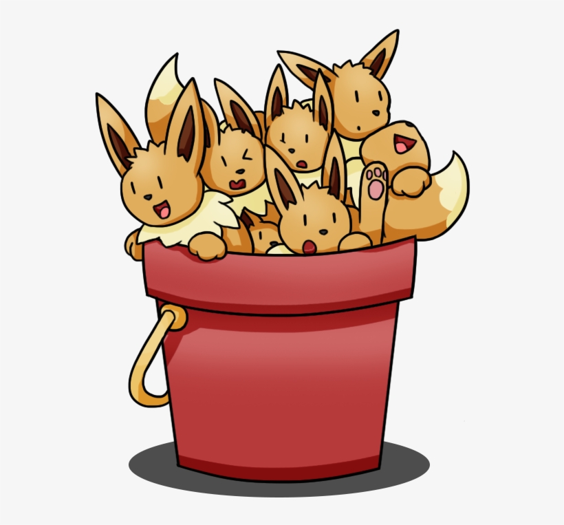 Bucket Of Eevee - Cartoon, transparent png