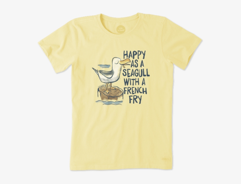 Women's Happy As A Seagull Crusher Tee - Yeah Buoy Life Is Good Shirt, transparent png