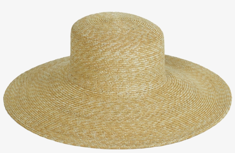 Wide Brim Flat Top Hat In Natural Straw - Straw Hat Transparent, transparent png
