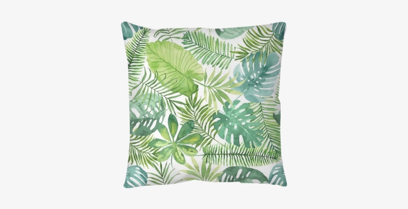 Tropical Seamless Pattern With Leaves - Tropical Watercolor Page Background, transparent png