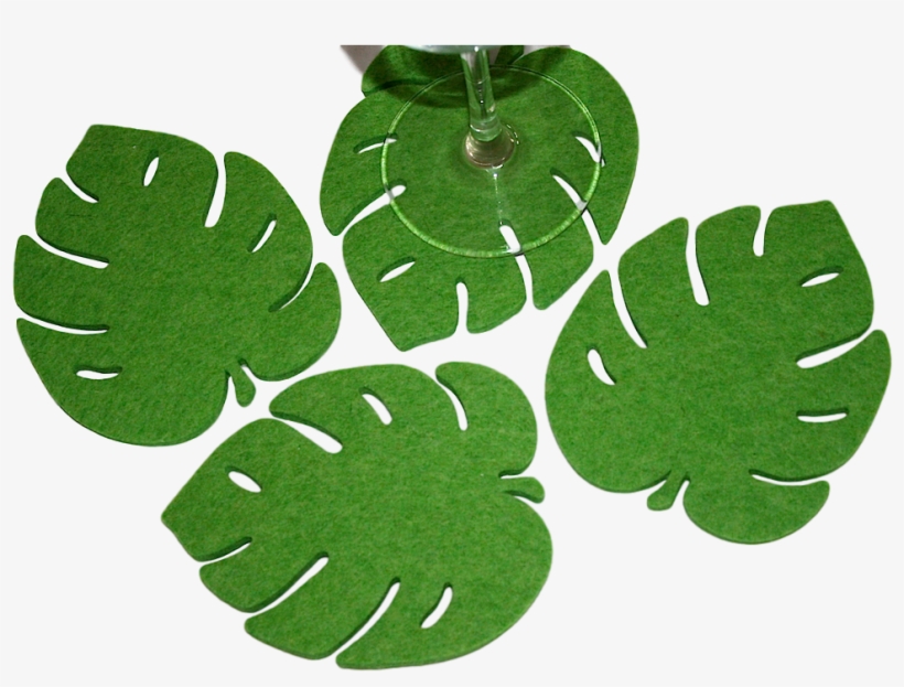 Palm Leaf Tropical Drink Coasters In 5mm Thick Virgin - Wool, transparent png