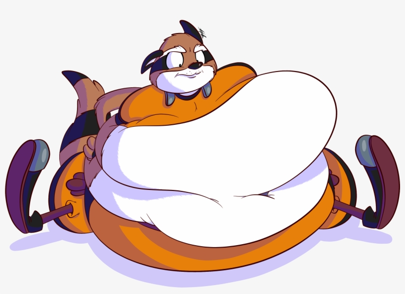 Overstuffed Rocket Raccoon - Fat Rocket Raccoon Cartoon, transparent png