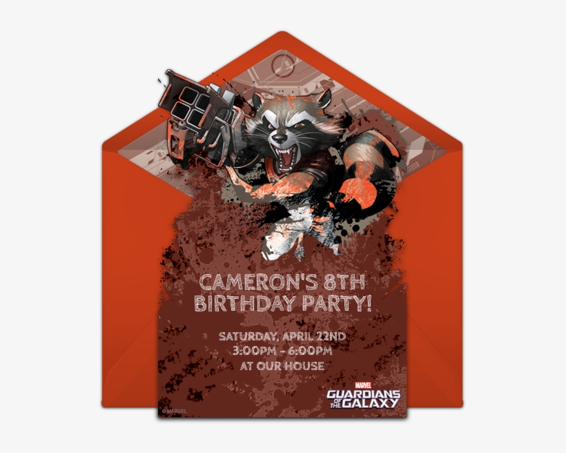 Gotg Rocket Raccoon Online Invitation - Guardians Of The Galaxy, transparent png