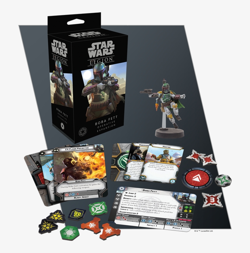 Fantasy Flight Keeps Rolling Out Expansions To Grow - Star Wars Legion Boba Fett, transparent png