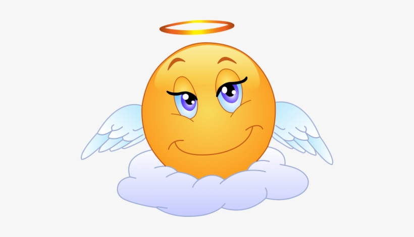 Angel Emoticon, transparent png